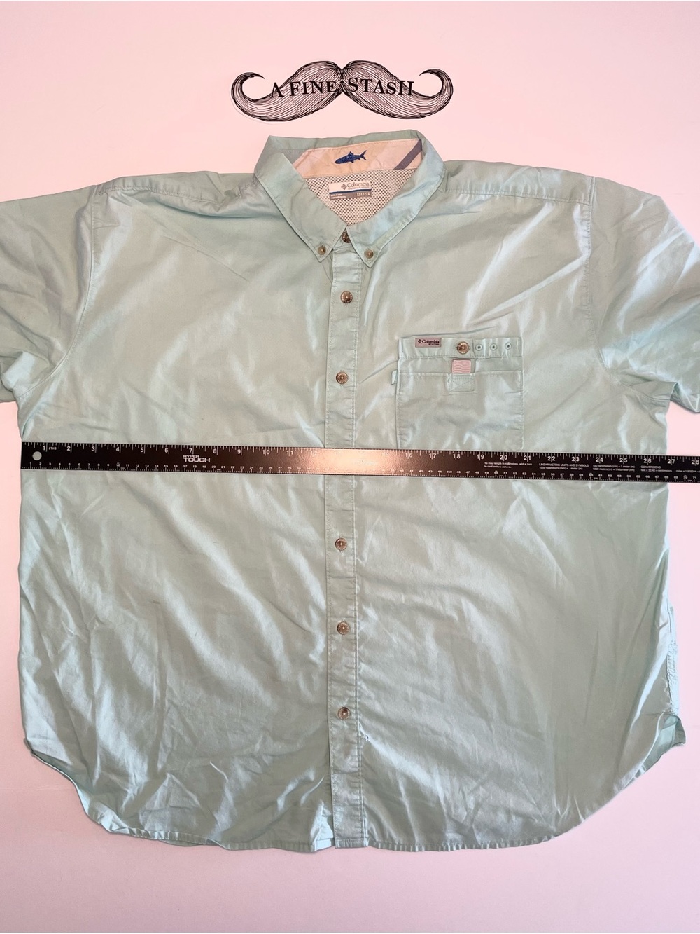 Columbia PFG Super Bonehead Shirt XXL Men's Mint Green Short Sleeve